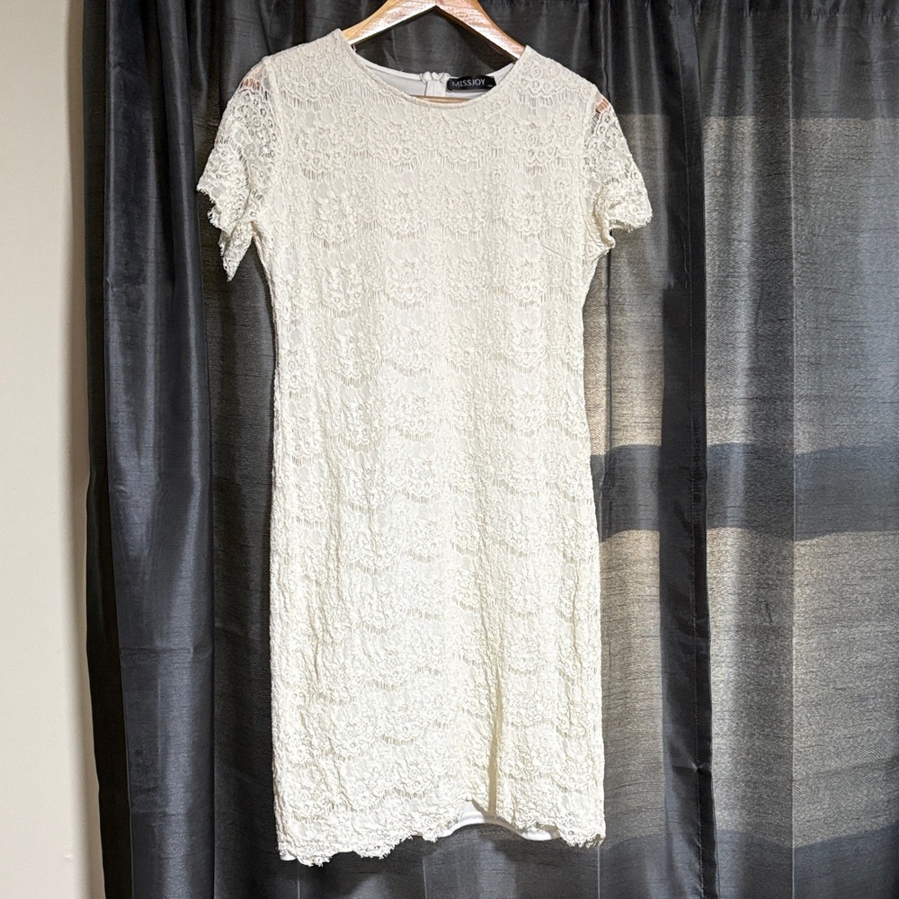 Cream Lace Mini Dress